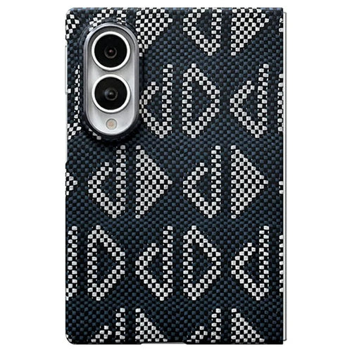 For Samsung Galaxy Z Fold8 Magnetic Case Geometric Pattern Aramid Fiber Phone Cover with Metal Lens Frame - 1
