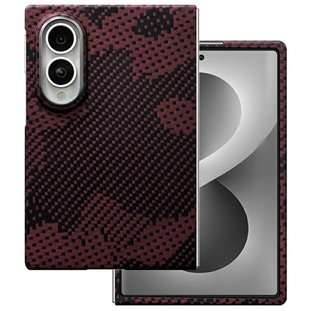 For Samsung Galaxy Z Fold8 Magnetic Case Camouflage Pattern Aramid Fiber Phone Cover with Metal Lens Frame  /  Front Frame - 1