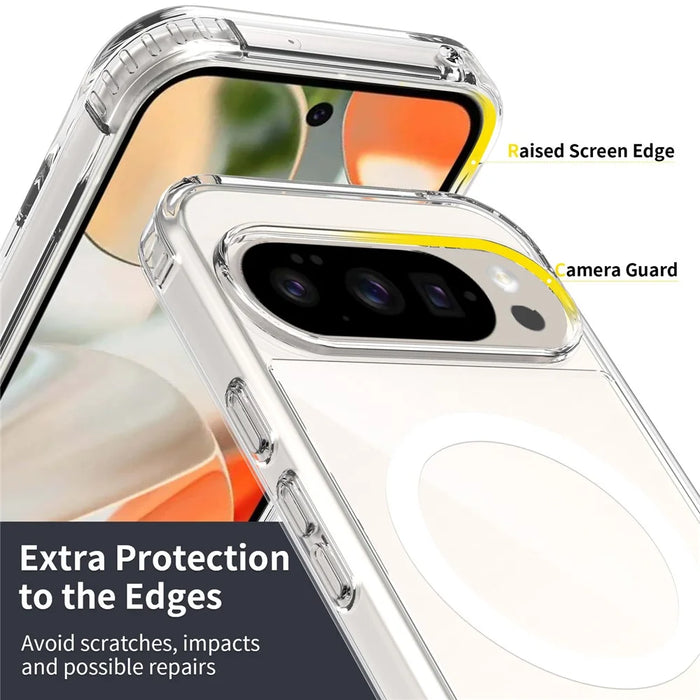 For Google Pixel 11 Pro XL Magnetic Case TPU + PC Clear Phone Cover with 2Pcs Camera Protector + 2Pcs Screen Protector - Transparent - 5