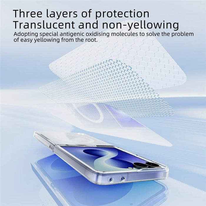 ABEEL for Samsung Galaxy Z Flip8 Magnetic Case Clear PC Anti Scratch Phone Cover - Transparent - 4