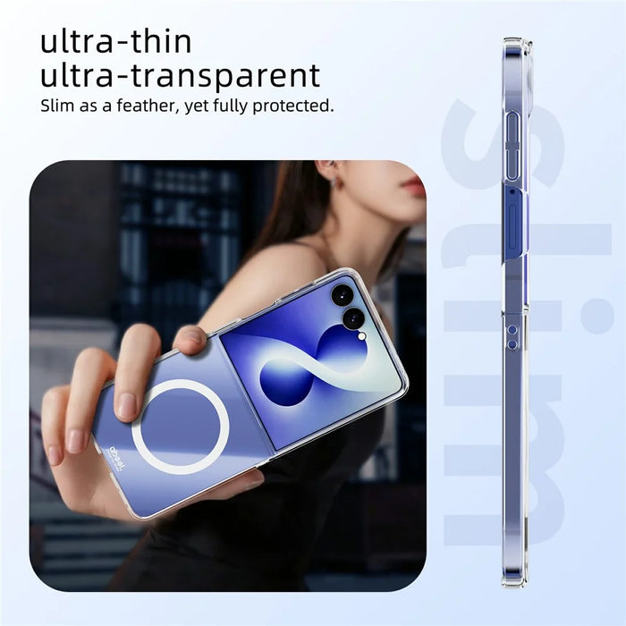 ABEEL for Samsung Galaxy Z Flip8 Magnetic Case Clear PC Anti Scratch Phone Cover - Transparent - 6