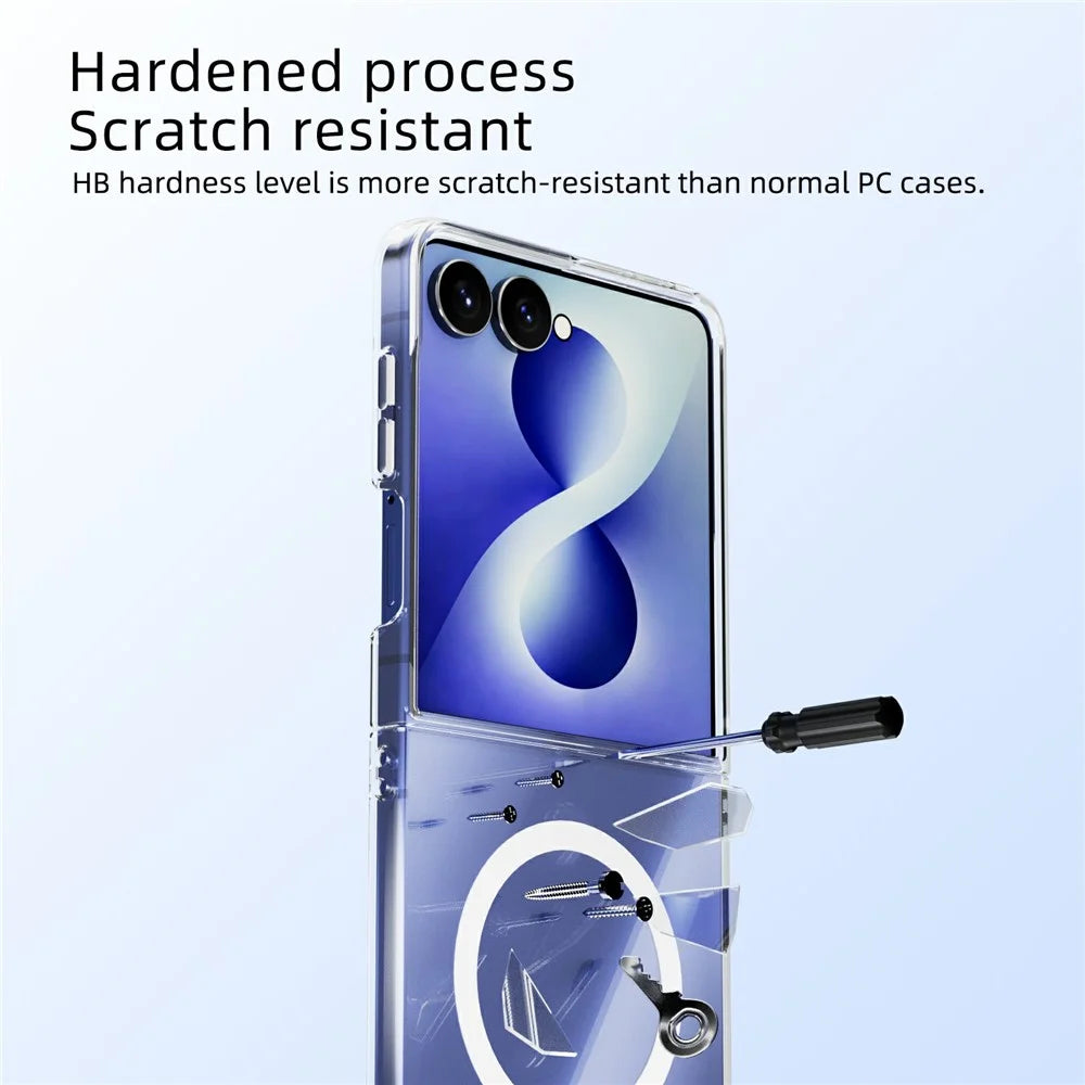 ABEEL for Samsung Galaxy Z Flip8 Magnetic Case Clear PC Anti Scratch Phone Cover - Transparent - 7