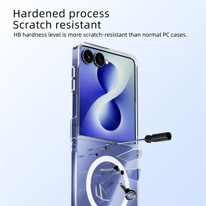 ABEEL for Samsung Galaxy Z Flip8 Magnetic Case Clear PC Anti Scratch Phone Cover - Transparent - 7