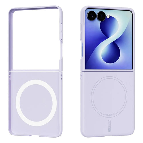 ABEEL Magnetic Case For Samsung Galaxy Z Flip8 Skin Touch Liquid Silicone Phone Back Cover - Purple - 1