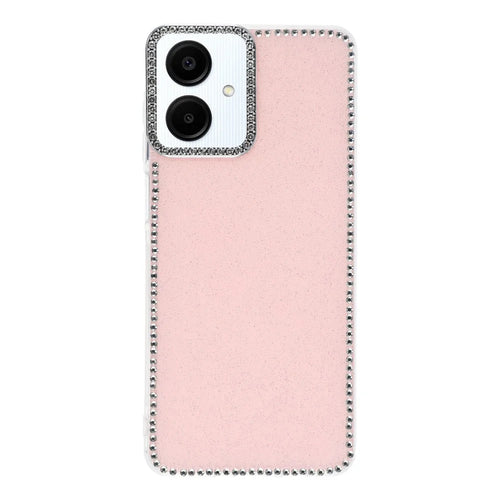 For Samsung Galaxy A07 4G  /  A07 5G  /  A06 4G  /  A06 5G Case Rhinestone Edge Glitter Back TPU + PC IMD Phone Cover - Glitter Light Pink - 1