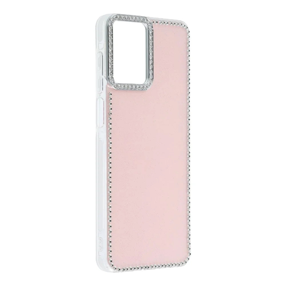 For Samsung Galaxy A07 4G  /  A07 5G  /  A06 4G  /  A06 5G Case Rhinestone Edge Glitter Back TPU + PC IMD Phone Cover - Glitter Light Pink - 3