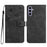For Samsung Galaxy A16 5G  /  A16 4G Wallet Case Imprinted Cat Butterfly Leather Phone Cover with Wrist Strap - Black - 1