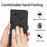 For iPhone 16 Pro Wallet Case Imprinted Cat Butterfly Leather Phone Cover with Wrist Strap - Black - 5