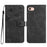 For iPhone 17e  /  16e Wallet Case Imprinted Cat Butterfly Leather Phone Cover with Wrist Strap - Black - 1