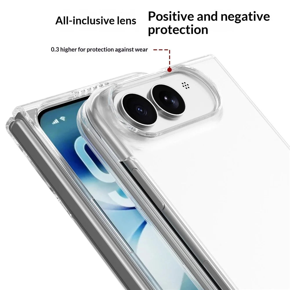 For iPhone Fold Clear Case Anti-Drop Hard PC Phone Cover - 4