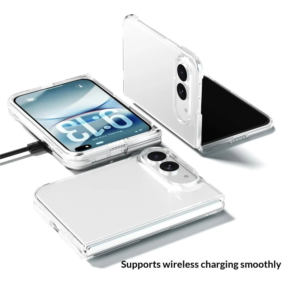 For iPhone Fold Clear Case Anti-Drop Hard PC Phone Cover - 5