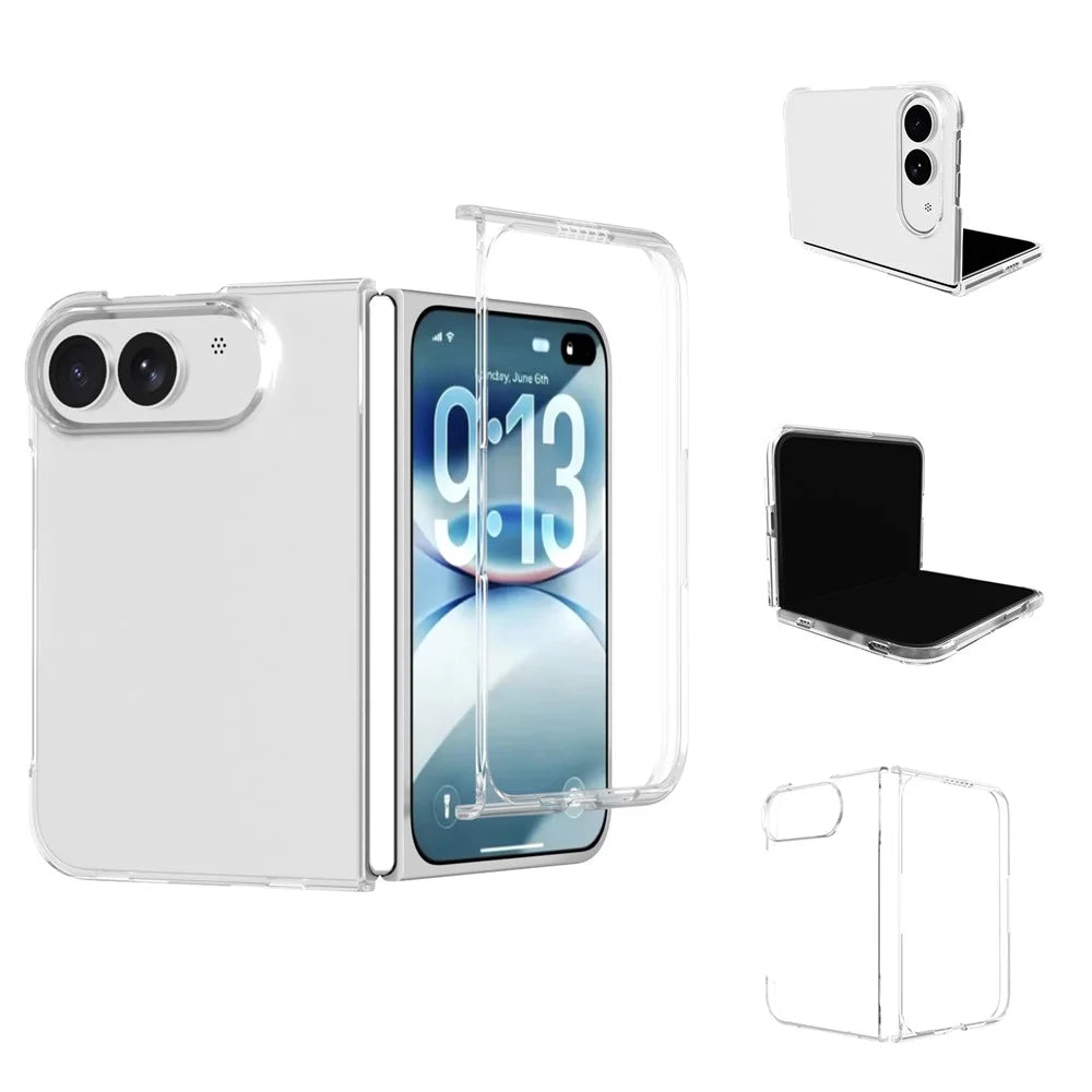 For iPhone Fold Clear Case Anti-Drop Hard PC Phone Cover - 6