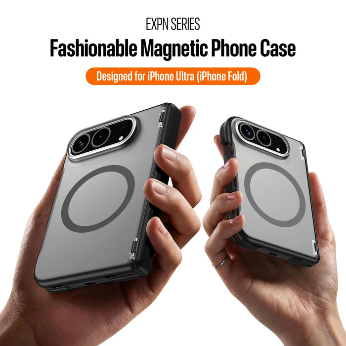 DUX DUCIS for iPhone Fold Magnetic Case  Expn Series PC + TPU Phone Back Cover - Black - 5