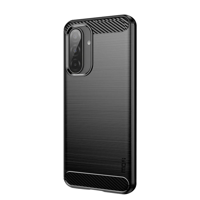 MOFI for Samsung Galaxy A27 5G Back Cover  Brushed Texture Carbon Fiber Soft TPU Case - Black - 1