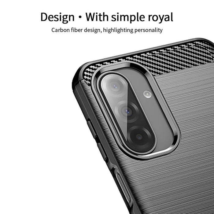 MOFI for Samsung Galaxy A27 5G Back Cover  Brushed Texture Carbon Fiber Soft TPU Case - Black - 2