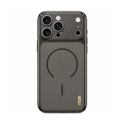 MOFI for iPhone 15 Pro Simple Series Matte Translucent TPU Full-Cover Phone Case with Mirror Film - Black - 1