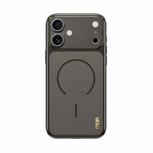 MOFI for iPhone 16 Simple Series Matte Translucent TPU Full-Cover Phone Case with Mirror Film - Black - 1