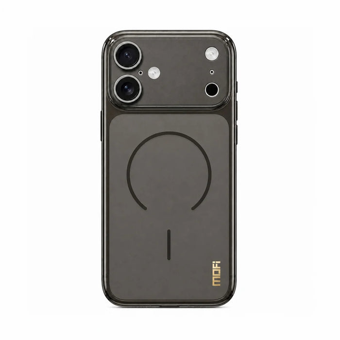 MOFI for iPhone 16 Simple Series Matte Translucent TPU Full-Cover Phone Case with Mirror Film - Black - 1