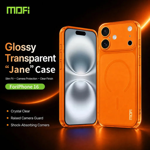 MOFI for iPhone 16 Simple Series Matte Translucent TPU Full-Cover Phone Case with Mirror Film - Black - 2