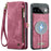 CASEME for Google Pixel 11 Pro / Google Pixel 11 008 Phone Cases Leather Cover with Detachable Wallet and Strap - Red - 2