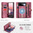 CASEME for Google Pixel 11 Pro / Google Pixel 11 008 Phone Cases Leather Cover with Detachable Wallet and Strap - Red - 3