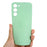 For Samsung Galaxy S23 Phone Protector Case, Liquid Silicone + Soft Lining Protective Back Cover with Strap - Green - 3