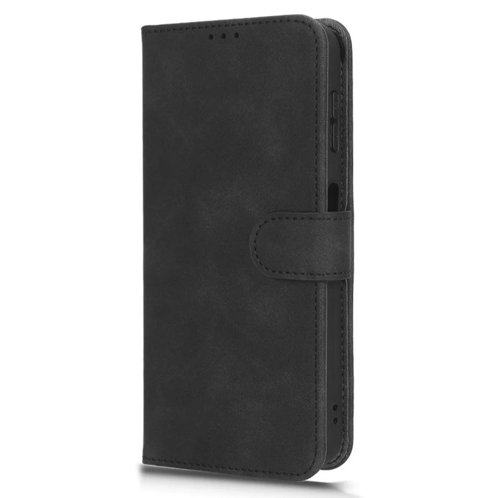 For Samsung Galaxy A14 5G / A14 4G PU Leather Stand Magnetic Clasp Shockproof Case Skin-Touch Feeling Flip Phone Wallet Cover - Black - 4
