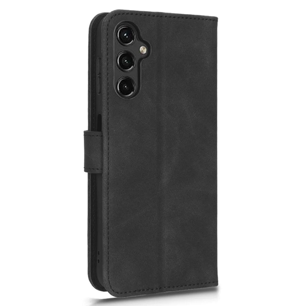 For Samsung Galaxy A14 5G / A14 4G PU Leather Stand Magnetic Clasp Shockproof Case Skin-Touch Feeling Flip Phone Wallet Cover - Black - 5