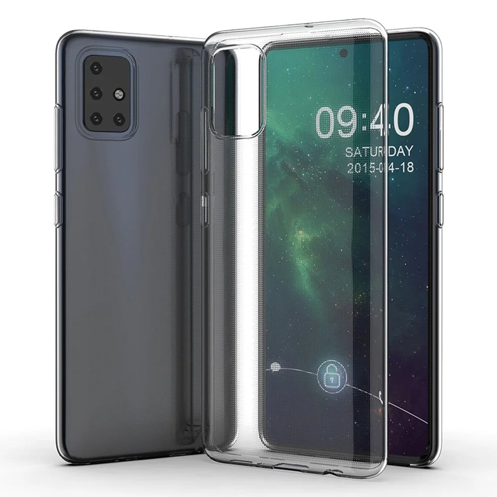 For Samsung Galaxy A51 4G SM-A515 Anti-Yellowing Transparent Protective Phone Cover Anti-Drop Ultra Slim Soft TPU Mobile Phone Back Case - 1