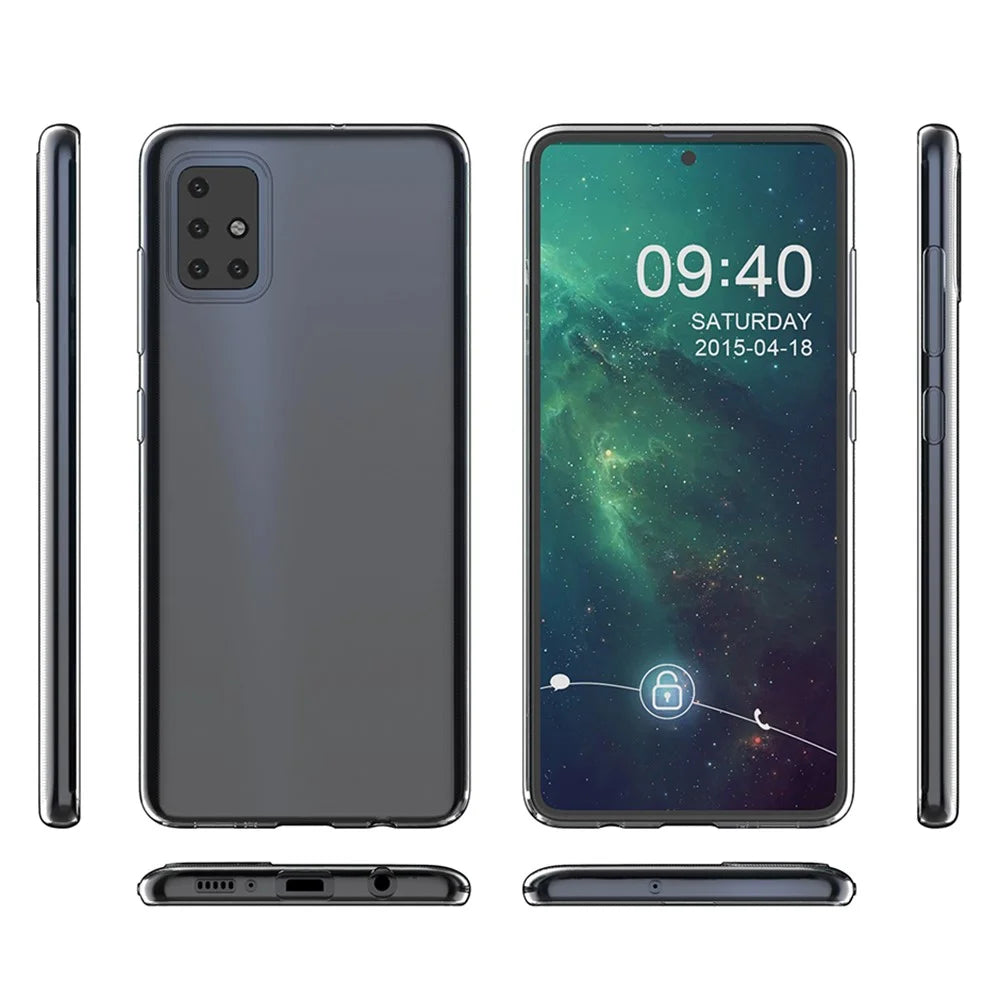 For Samsung Galaxy A51 4G SM-A515 Anti-Yellowing Transparent Protective Phone Cover Anti-Drop Ultra Slim Soft TPU Mobile Phone Back Case - 7