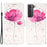 For Samsung Galaxy S23 Leather Case 3D Pattern Printing Wallet Stand Mobile Cover with Strap - Flower - 1