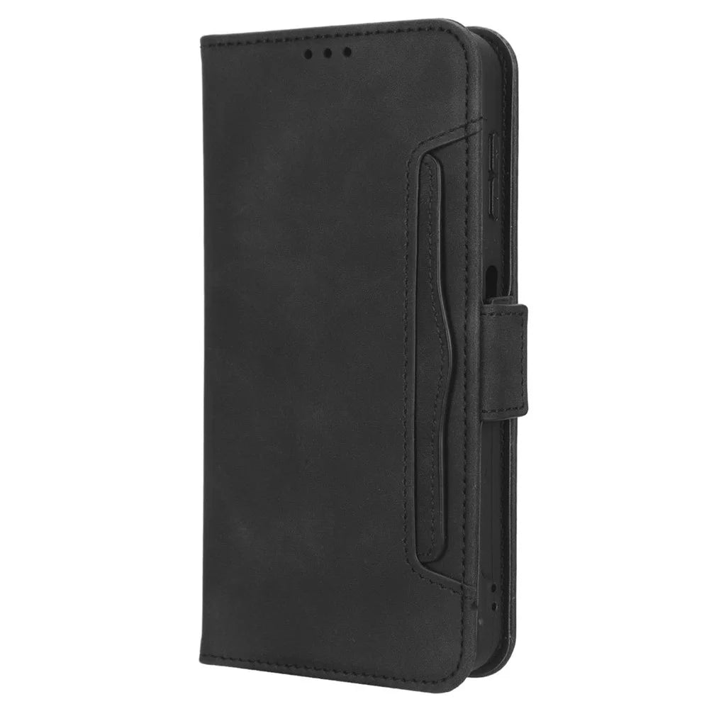 For Samsung Galaxy A14 5G / A14 4G PU Leather Wallet Shockproof Case Multiple Card Slots Stand Magnetic Full Body Protective Phone Cover - Black - 7