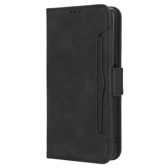 For Realme 10 Pro 5G PU Leather Multiple Card Slots Wallet Phone Case Folding Stand Magnetic Scratch-proof Protect Flip Cover - Black - 7