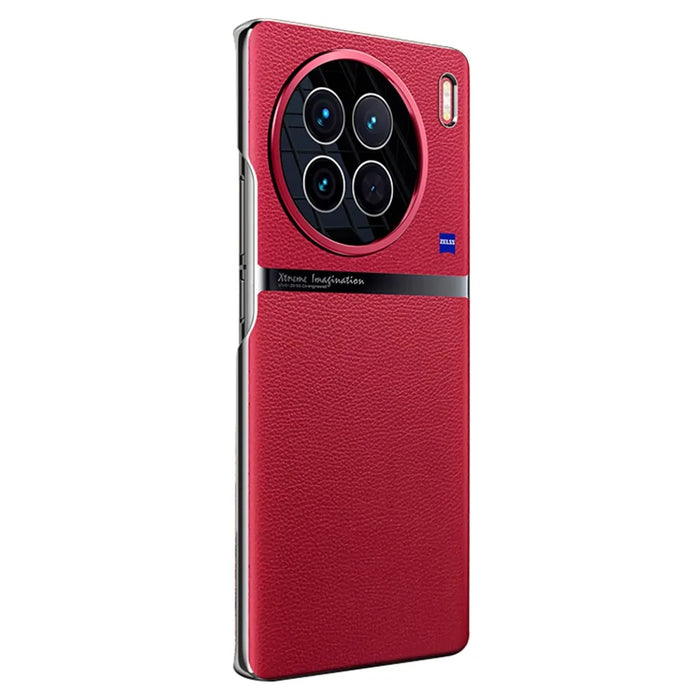 Shockproof Case for vivo X90 5G Anti-Fall Phone Case PC PU Leather Phone Shell - Red - 1