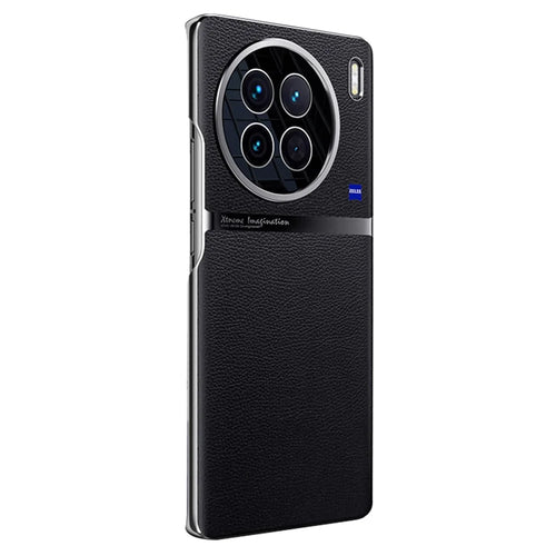 Protective Case for vivo X90 Pro 5G Anti-Scratch Phone Case PC + PU Leather Phone Cover - Black - 1