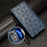 For Realme 10 4G Drop Protection Wallet PU Leather Stand Case Imprinted Triangle Pattern Cover with Hand Strap - Blue - 4