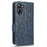 For Realme 10 4G Drop Protection Wallet PU Leather Stand Case Imprinted Triangle Pattern Cover with Hand Strap - Blue - 6