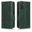 For Realme 10 Pro 5G PU Leather Stand Case Full Protection Phone Wallet Imprinted Triangle Pattern Cover with Hand Strap - Green - 1