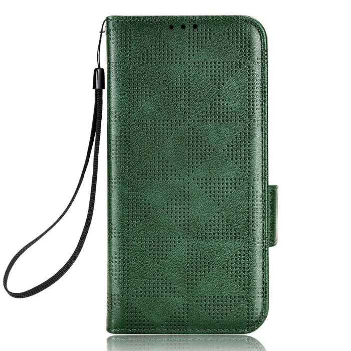 For Realme 10 Pro 5G PU Leather Stand Case Full Protection Phone Wallet Imprinted Triangle Pattern Cover with Hand Strap - Green - 5