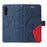 For Samsung Galaxy A34 5G Leather Case Wallet Stand Color Splicing Phone Cover - Blue - 6