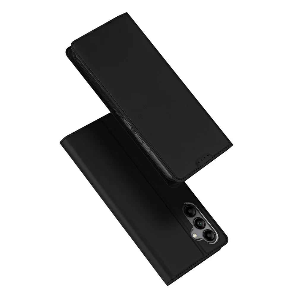 DUX DUCIS Skin Pro Series PU Leather Stand Case for Samsung Galaxy A34 5G, Magnetic Closure Card Holder Stand Folio Flip Phone Cover - Black - 1