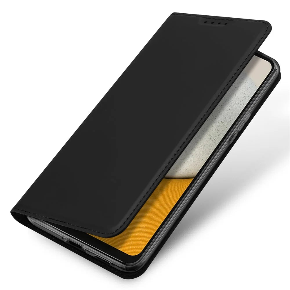 DUX DUCIS Skin Pro Series PU Leather Stand Case for Samsung Galaxy A34 5G, Magnetic Closure Card Holder Stand Folio Flip Phone Cover - Black - 3