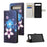 For Google Pixel 7a PU Leather Flip 3D Pattern Printing Phone Case Cross Texture Magnetic Closure Stand Folio Cover - Blue Flower - 4