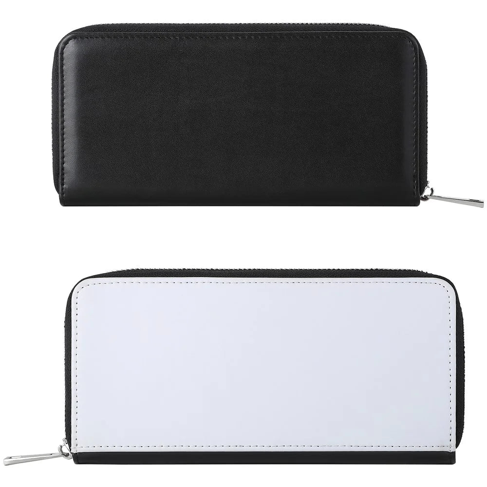 PU Leather Wallets Large Capacity Zippered Wallet with Cards Slots, Cash Storage Pouch for Men, Women - 2