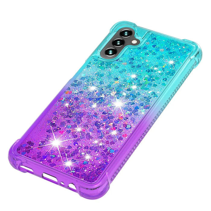 For Samsung Galaxy A34 5G TPU Case Gradient Quicksand Phone Back Cover - Sky Blue  /  Purple - 3