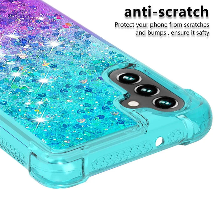 For Samsung Galaxy A34 5G TPU Case Gradient Quicksand Phone Back Cover - Sky Blue  /  Purple - 4