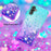 For Samsung Galaxy A34 5G TPU Case Gradient Quicksand Phone Back Cover - Sky Blue  /  Purple - 5