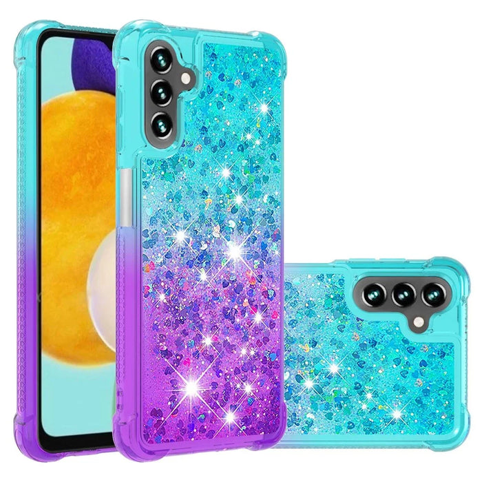 For Samsung Galaxy A34 5G TPU Case Gradient Quicksand Phone Back Cover - Sky Blue  /  Purple - 7
