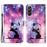 For Samsung Galaxy A54 5G Leather Case with Strap and Card Holder Pattern Printing Phone Stand Cover - Baby Panda - 1
