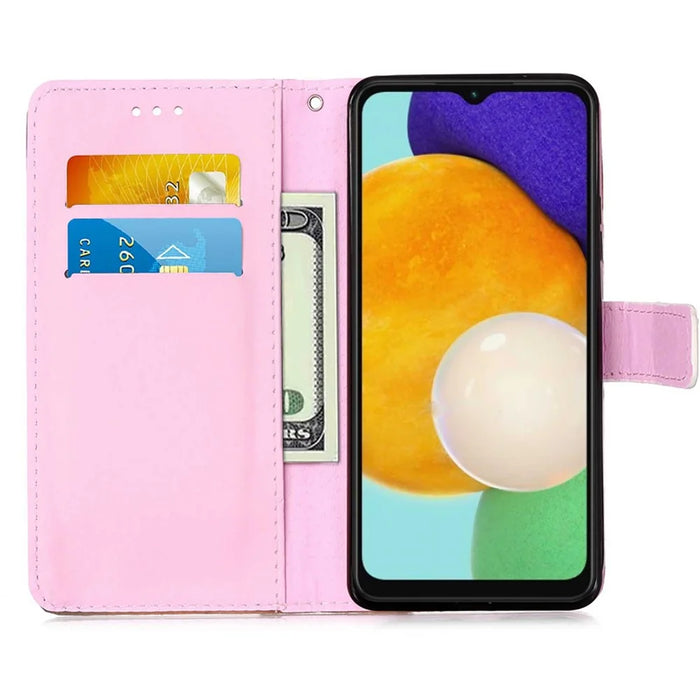 For Samsung Galaxy A54 5G Leather Case with Strap and Card Holder Pattern Printing Phone Stand Cover - Baby Panda - 2